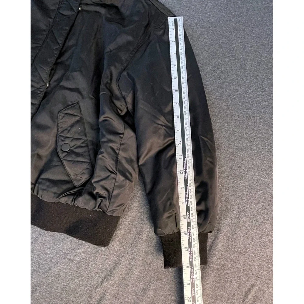 Zara Kids Black Bomber Jacket Ruched Back Quilted Detail Size 2‑3 Years‎